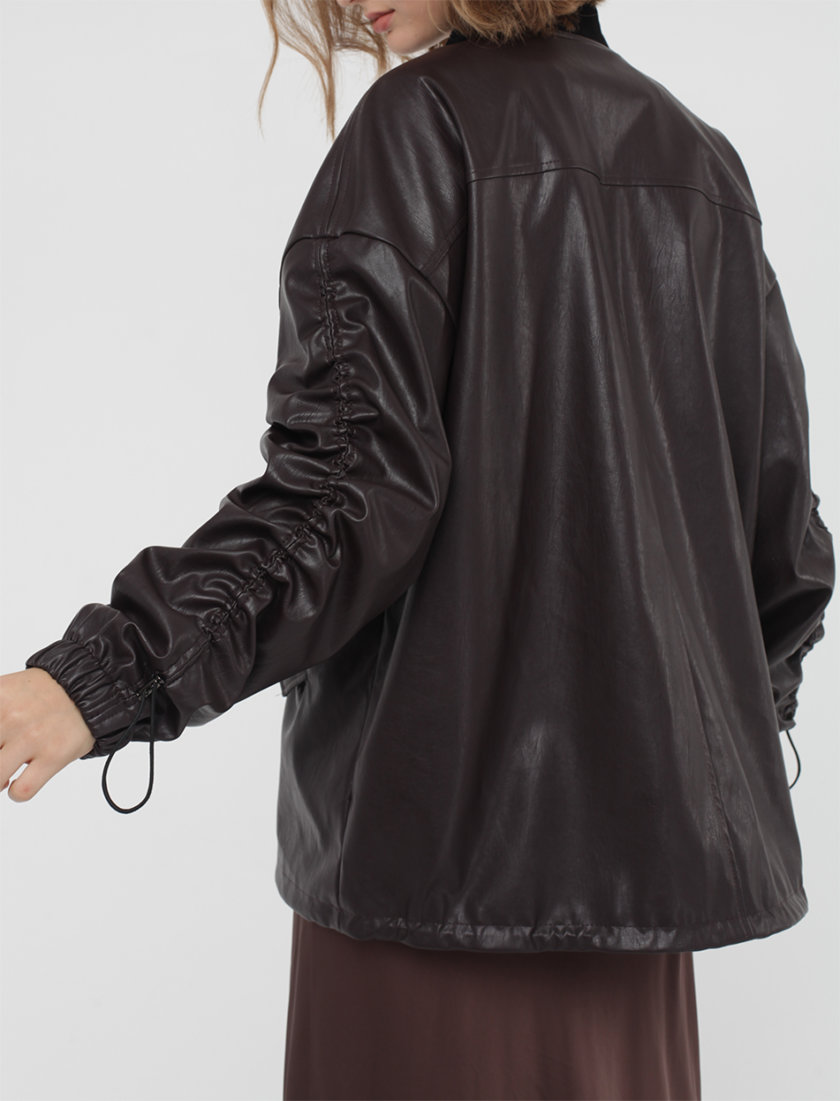 Куртка-бомбер з екошкіри MISS_JA-009-brown, фото 1 - в интернет магазине KAPSULA