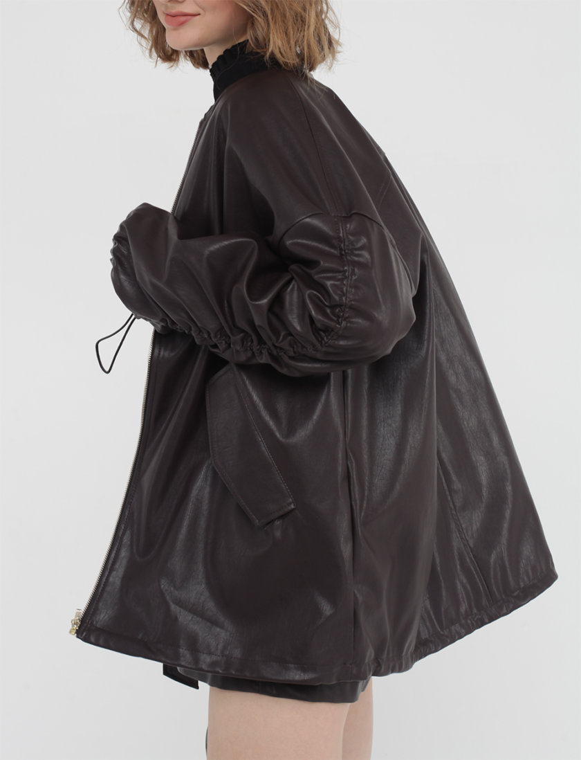 Куртка-бомбер з екошкіри MISS_JA-009-brown, фото 1 - в интернет магазине KAPSULA