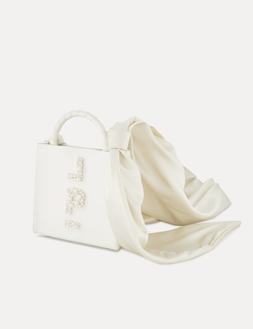 Шелковая сумка Silk Square Bag in off-white LPR_S-S-B-white, фото 1 - в интернет магазине KAPSULA