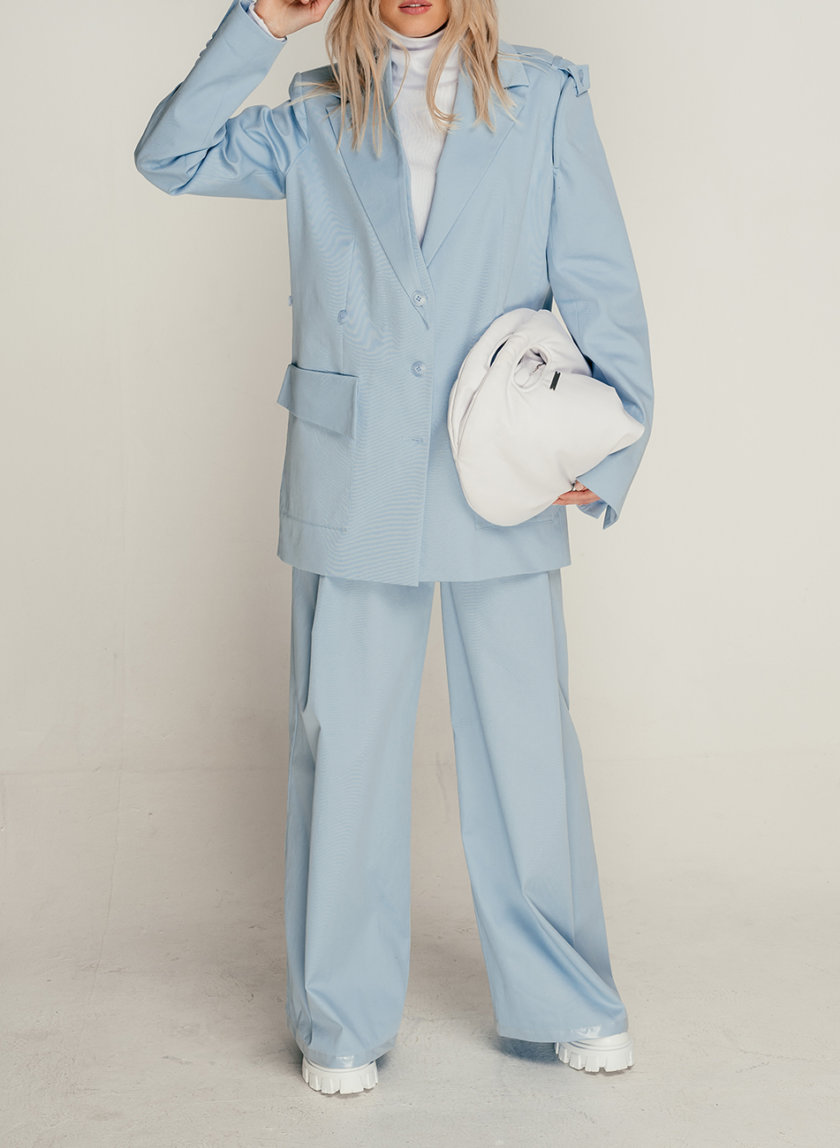 Хлопковый жакет прямого силуэта SE_SE21-Jc-Lamia-Bl, фото 1 - в интернет магазине KAPSULA