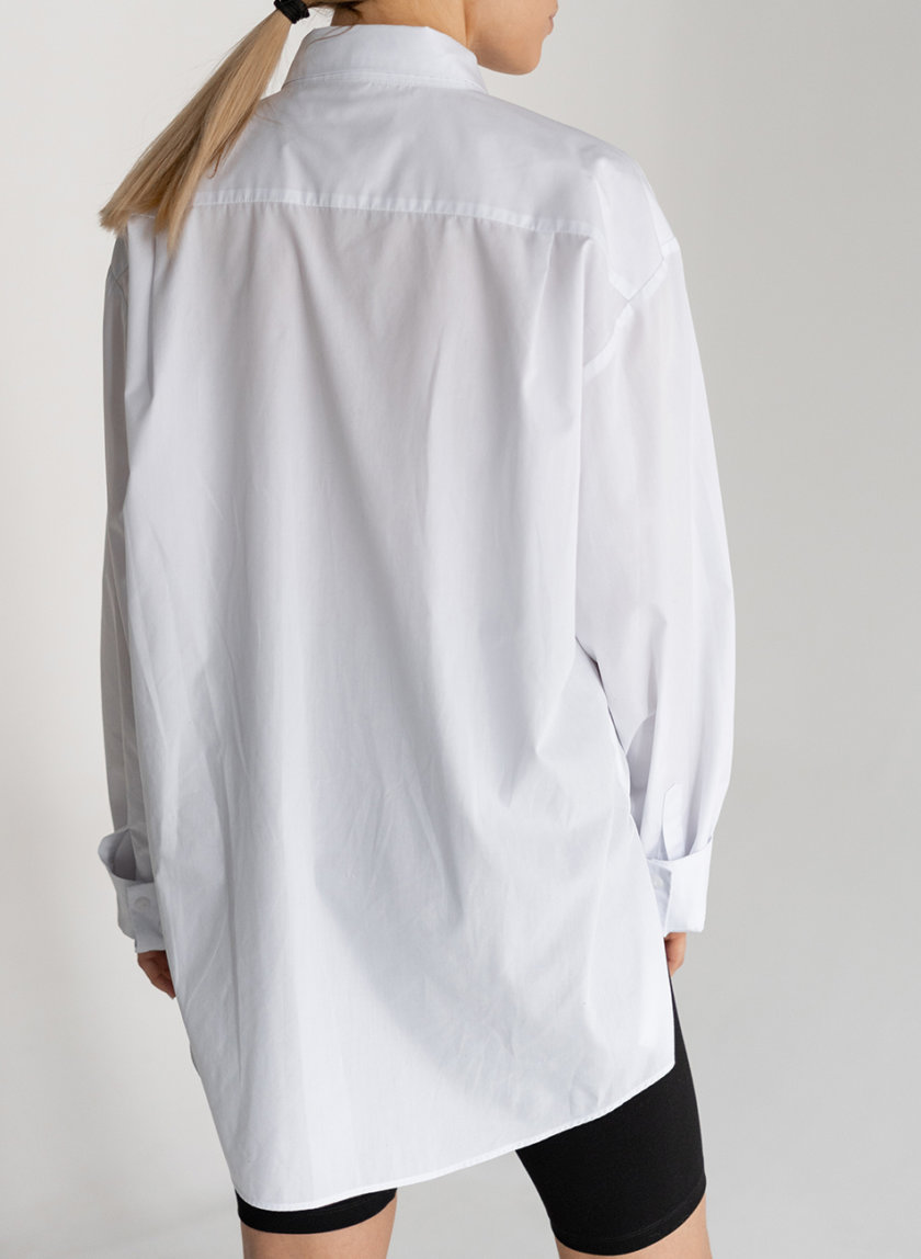 Хлопковая рубашка свободного кроя SE_SE21-Sh-Gentiana-W, фото 1 - в интернет магазине KAPSULA