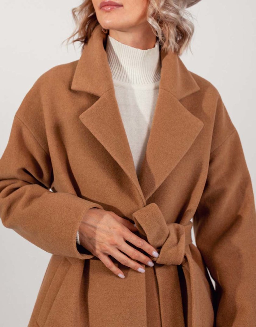 Пальто из итальянской шерсти и кашемира MMT_093_camel-1, фото 1 - в интернет магазине KAPSULA