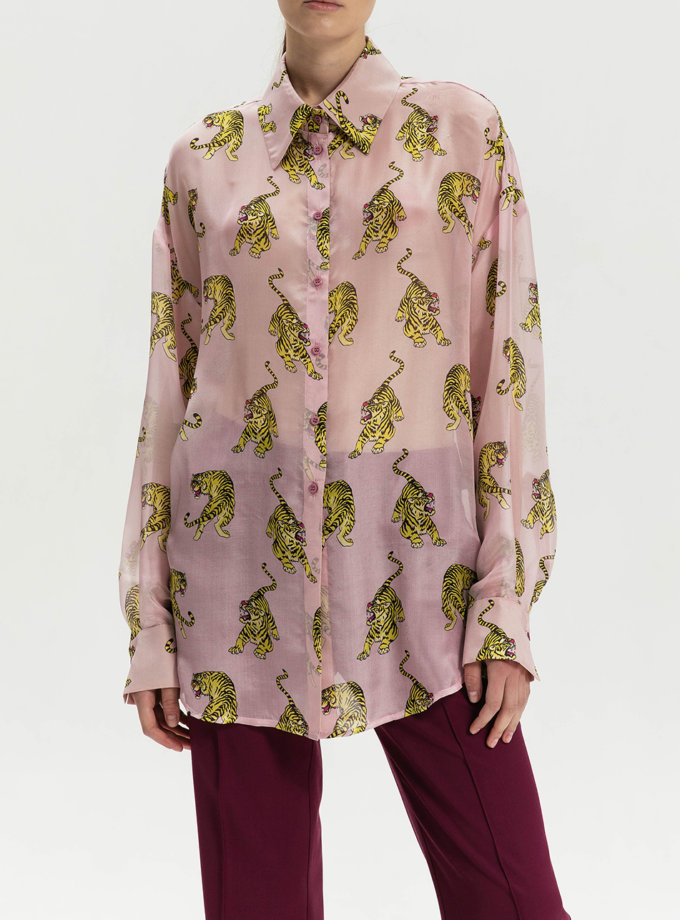Шелковая блуза в принт SHKO_21005007, фото 1 - в интернет магазине KAPSULA