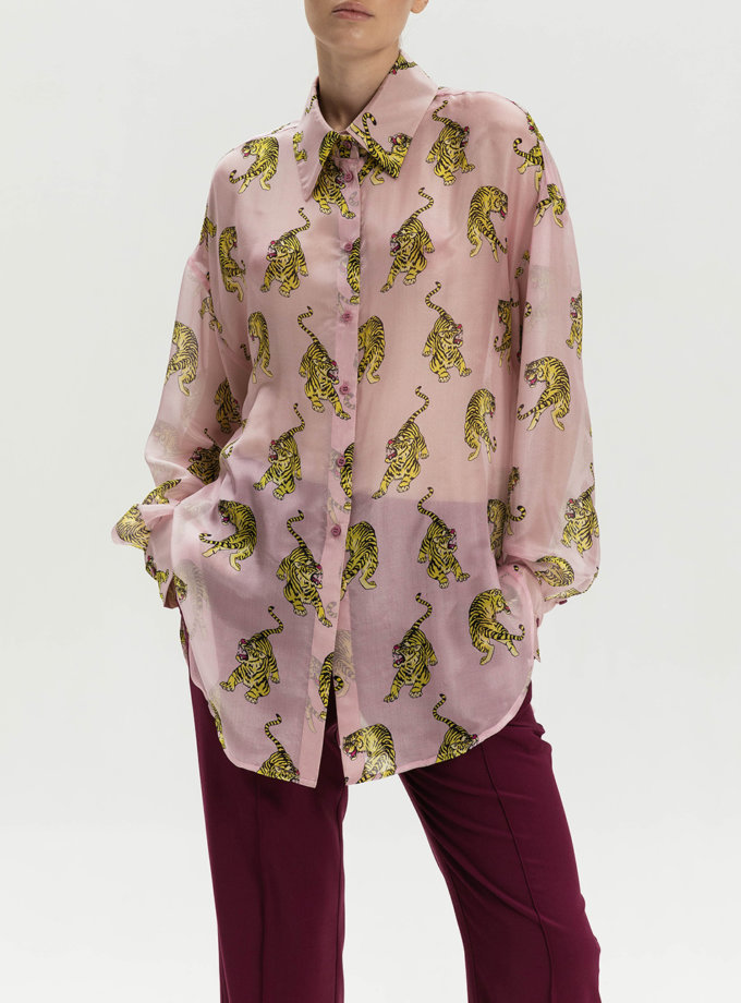 Шелковая блуза в принт SHKO_21005007, фото 1 - в интернет магазине KAPSULA