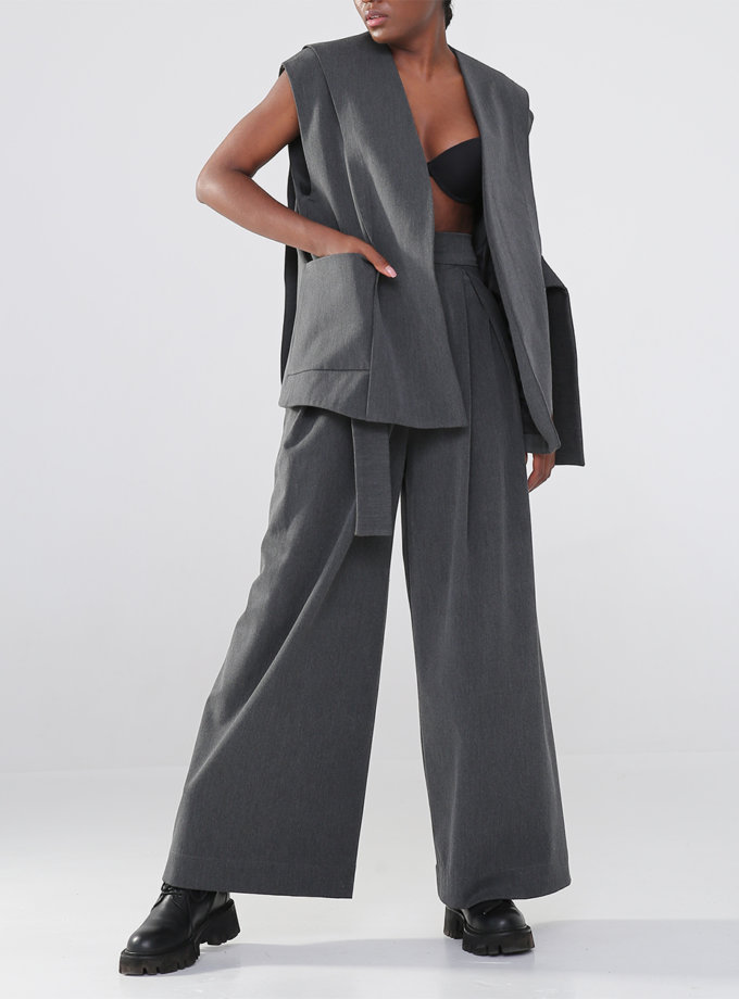 Широкие брюки с поясом COV_VET-TR, фото 1 - в интернет магазине KAPSULA