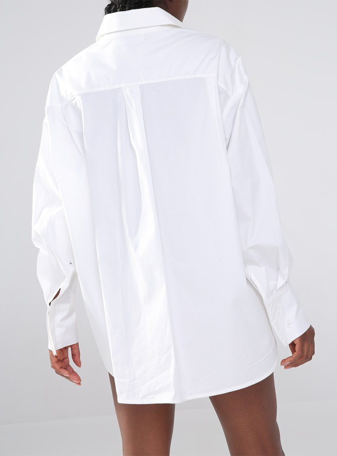 Хлопковая рубашка oversize COV_SHO-WT, фото 1 - в интернет магазине KAPSULA
