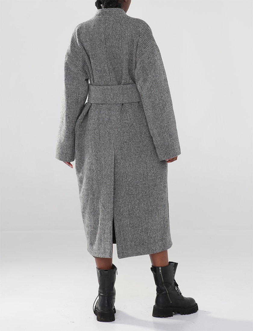 Шерстяное пальто с поясом COV_WT-GR, фото 1 - в интернет магазине KAPSULA