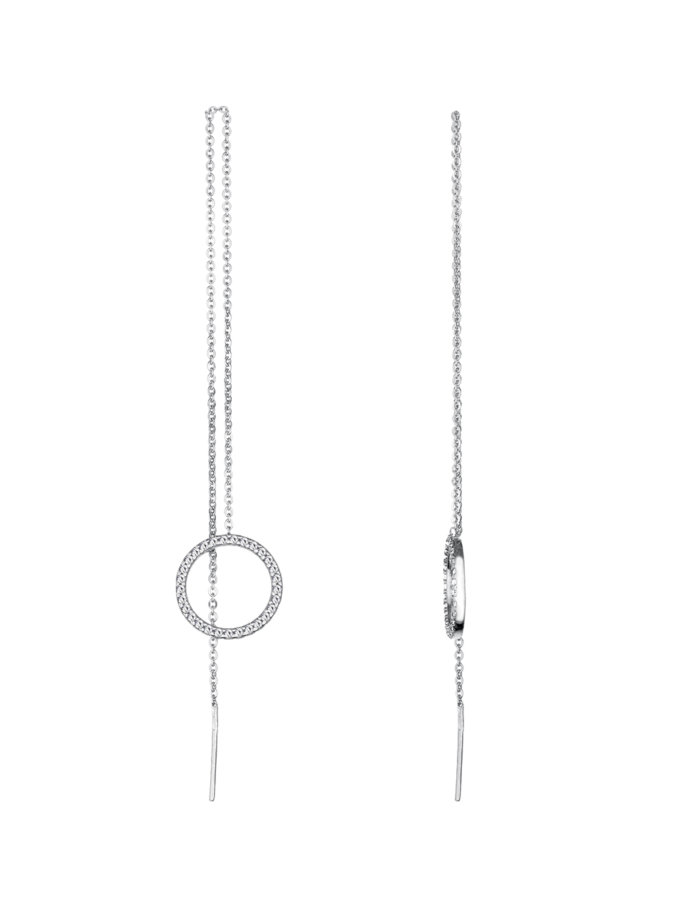 Серебряные серьги-цепочки BRND_E66130153, фото 1 - в интернет магазине KAPSULA