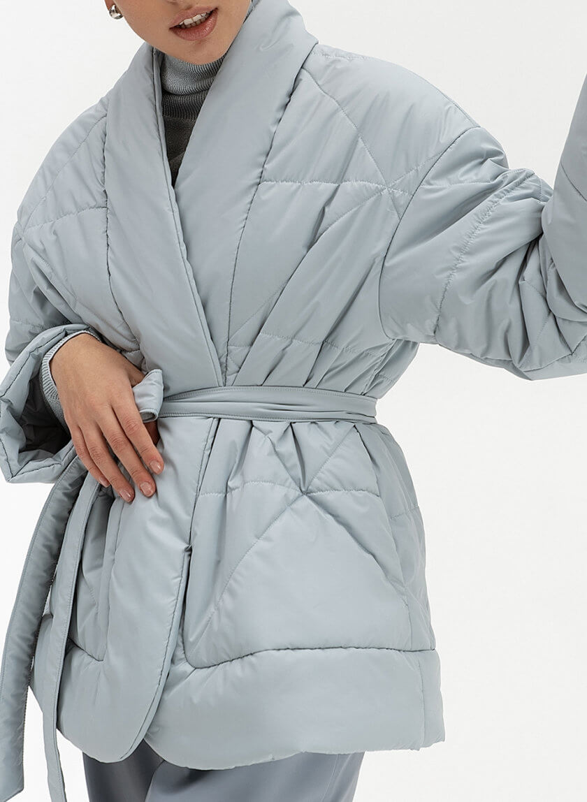 Укороченный пуховик-кимоно Blue-gray WNDR_fw21_fw22_plgb_04, фото 1 - в интернет магазине KAPSULA