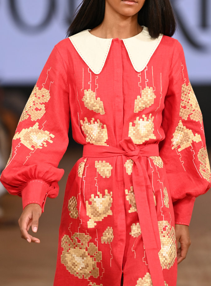 Льняное платье миди Адель FOBERI_FW21003, фото 1 - в интернет магазине KAPSULA