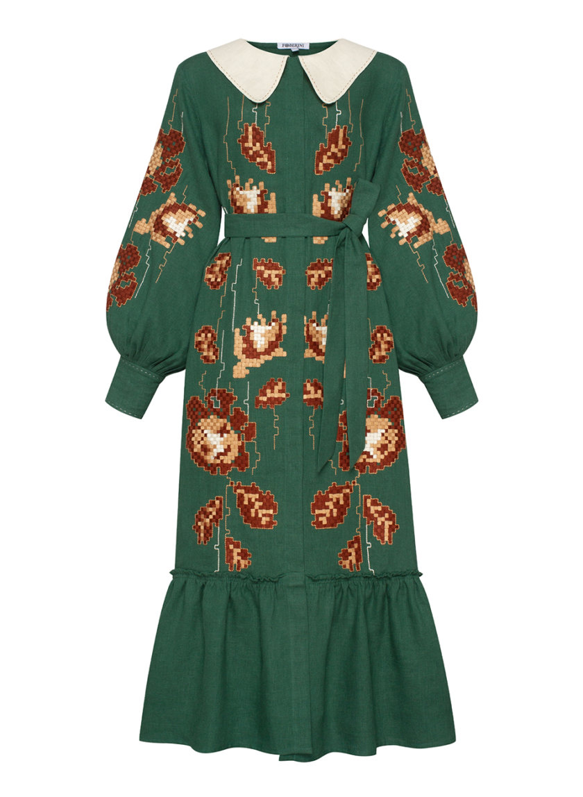 Льняное платье миди Адель FOBERI_FW21002, фото 1 - в интернет магазине KAPSULA