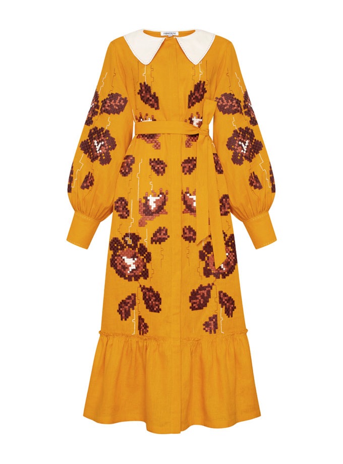 Лляна сукня міді Адель FOBERI_FW21004, фото 1 - в интернет магазине KAPSULA