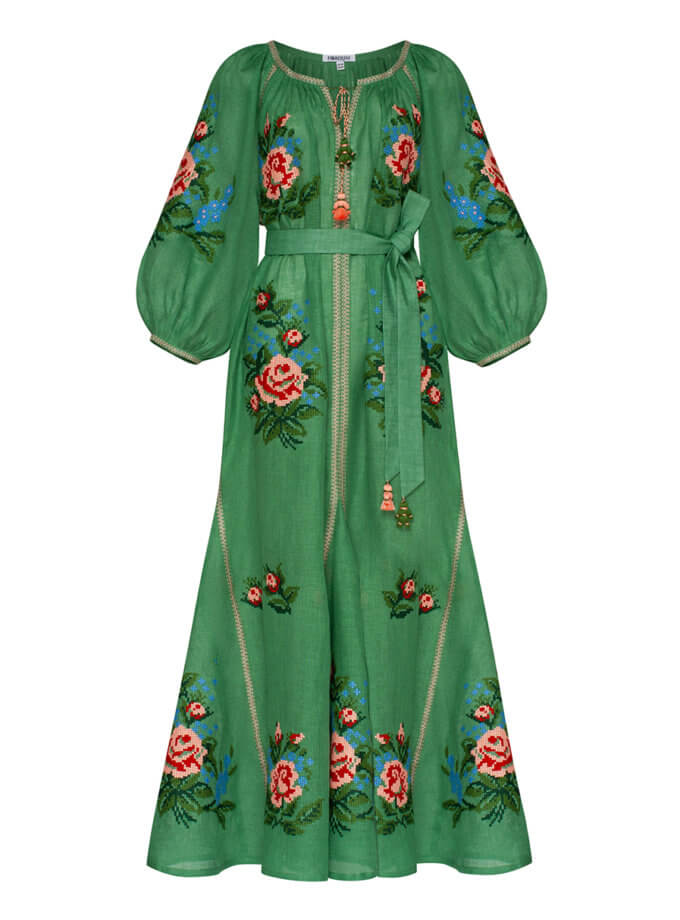 Льняное платье макси Эвелина FOBERI_FW21009, фото 1 - в интернет магазине KAPSULA