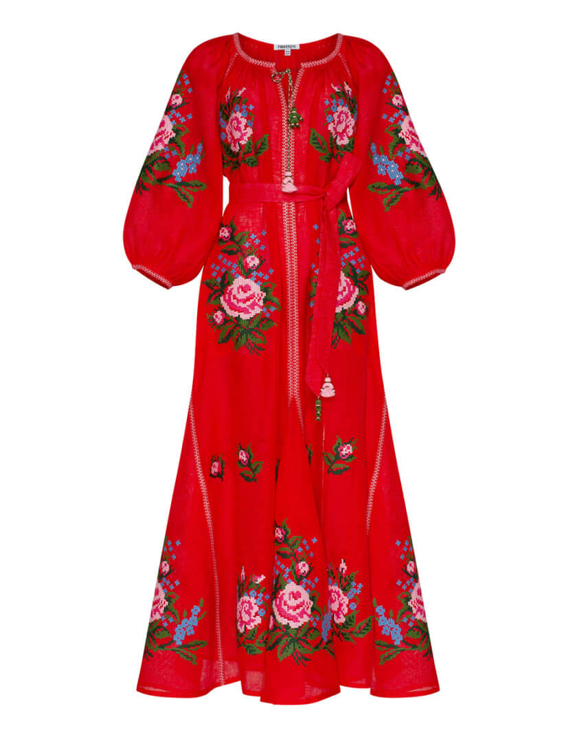 Льняное платье макси Эвелина FOBERI_FW21010, фото 1 - в интернет магазине KAPSULA