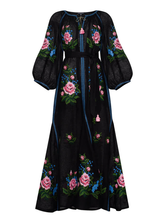 Льняное платье макси Эвелина FOBERI_FW21011, фото 1 - в интернет магазине KAPSULA