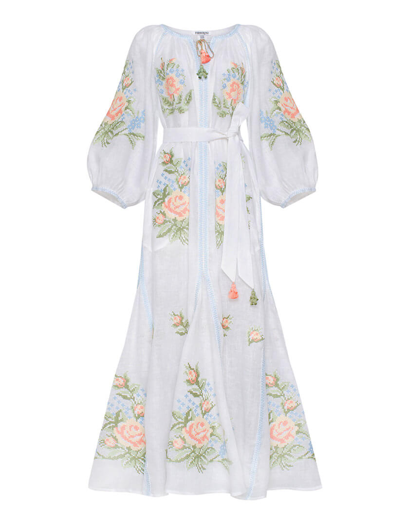 Льняное платье макси Эвелина FOBERI_FW21012, фото 1 - в интернет магазине KAPSULA