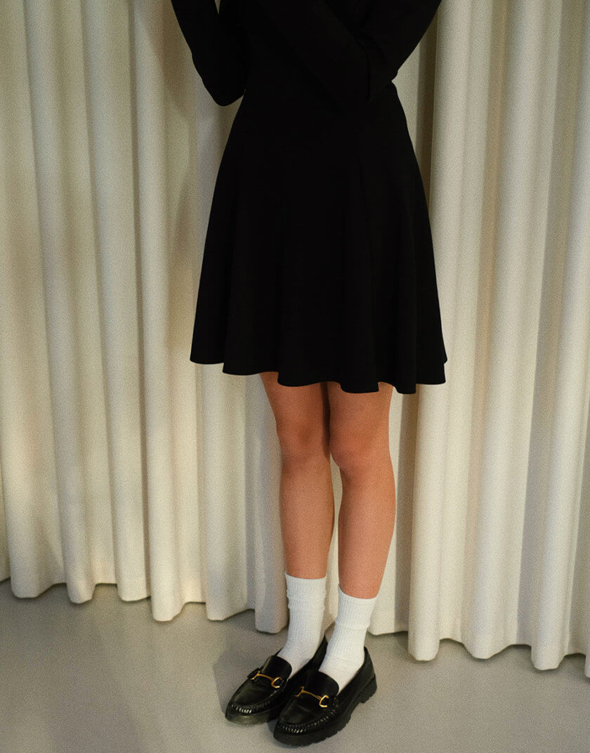 Хлопковое платье с квадратным декольте MSY_blackdress1, фото 1 - в интернет магазине KAPSULA