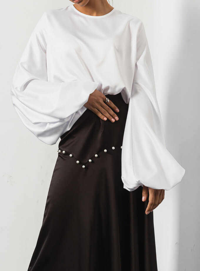 Блуза прямого крою RVR_REF21-2046.2WH, фото 1 - в интернет магазине KAPSULA
