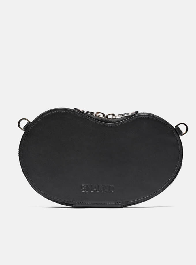 Кожаная сумка Snaked Bean Bag in Black Matte SNKD_P0081S, фото 1 - в интернет магазине KAPSULA