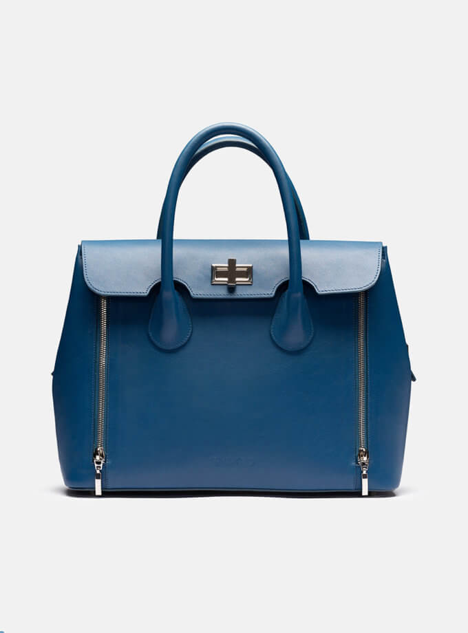 Шкіряна сумка Snaked City Satchel Bag in Blue SNKD_P0104S, фото 1 - в интернет магазине KAPSULA