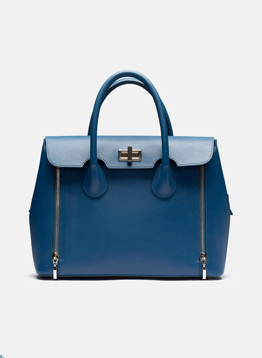 Шкіряна сумка Snaked City Satchel Bag in Blue SNKD_P0104S-kapsula, фото 1 - в интернет магазине KAPSULA