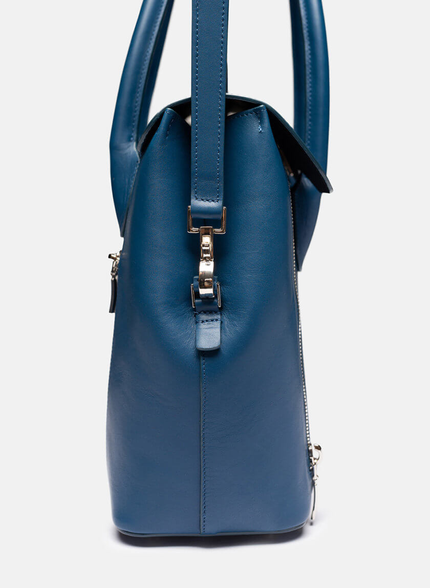 Шкіряна сумка Snaked City Satchel Bag in Blue SNKD_P0104S-kapsula, фото 1 - в интернет магазине KAPSULA