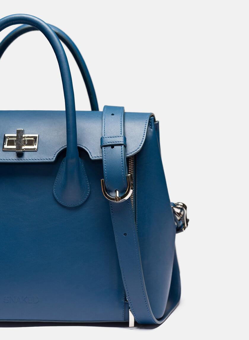 Шкіряна сумка Snaked City Satchel Bag in Blue SNKD_P0104S-kapsula, фото 1 - в интернет магазине KAPSULA