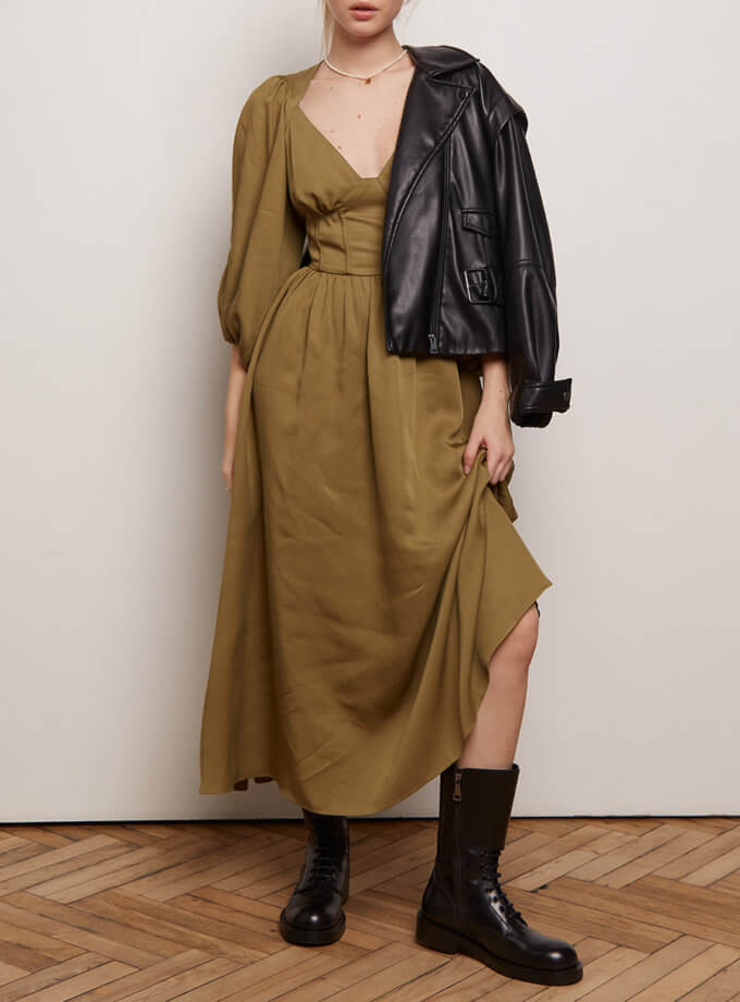Платье миди с имитацией корсета BETH_BD_fall2021_10, фото 1 - в интернет магазине KAPSULA