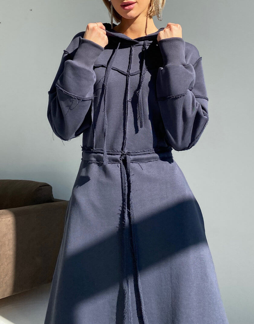 Хлопковое платье с капюшоном MRND_М205-1, фото 1 - в интернет магазине KAPSULA