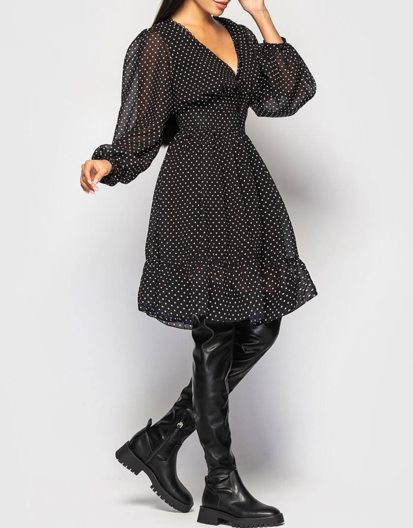 Шифонова сукня з пишними рукавами MRND_М75-1, фото 1 - в интернет магазине KAPSULA