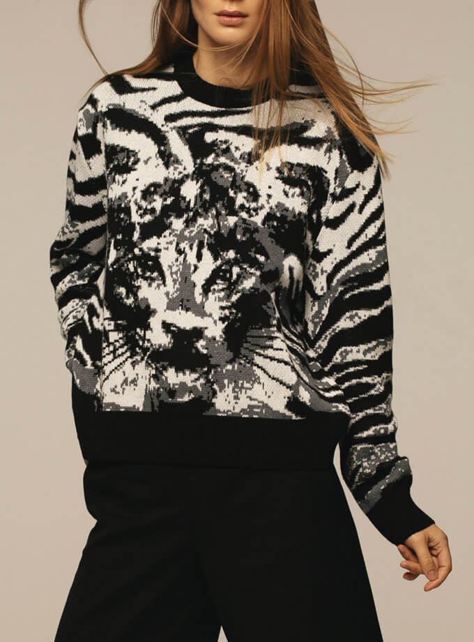 Жакардовий светр із бавовни LAB_2255, фото 1 - в интернет магазине KAPSULA