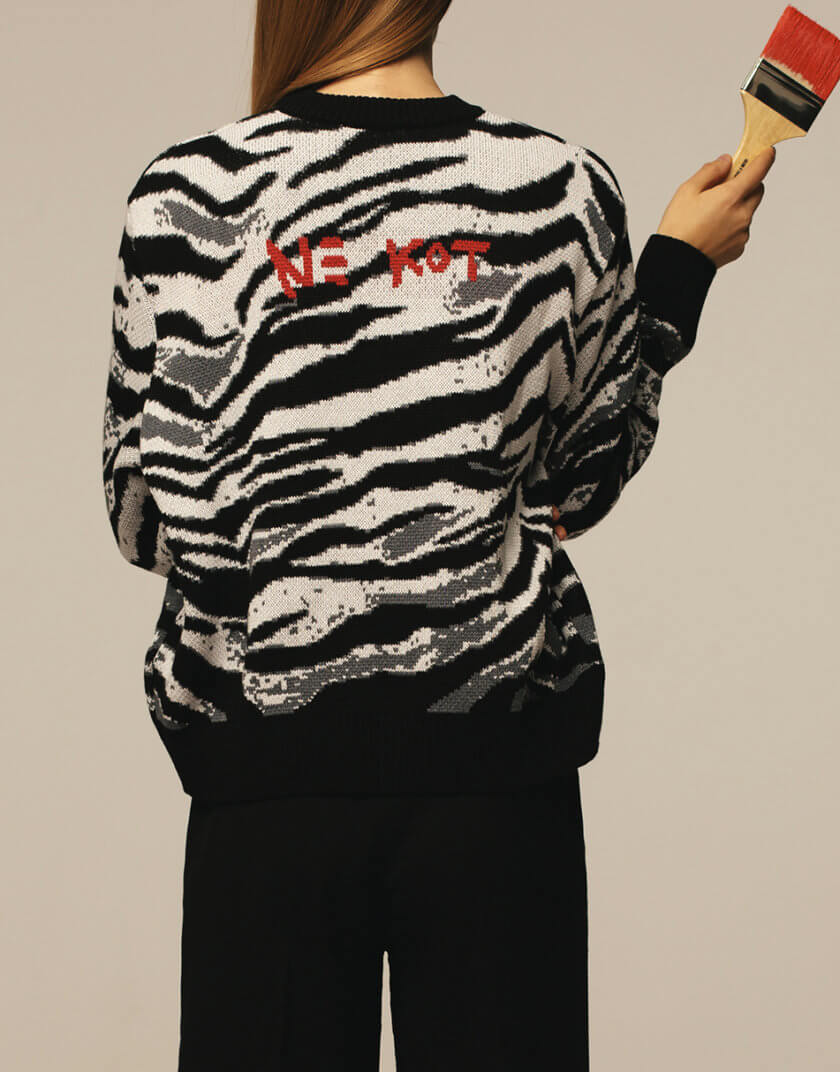 Жаккардовый свитер из хлопка LAB_2255, фото 1 - в интернет магазине KAPSULA