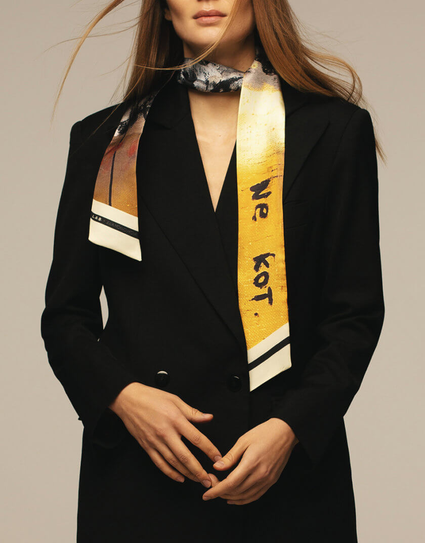 Шелковый платок с изображением тигра LAB_2262, фото 1 - в интернет магазине KAPSULA