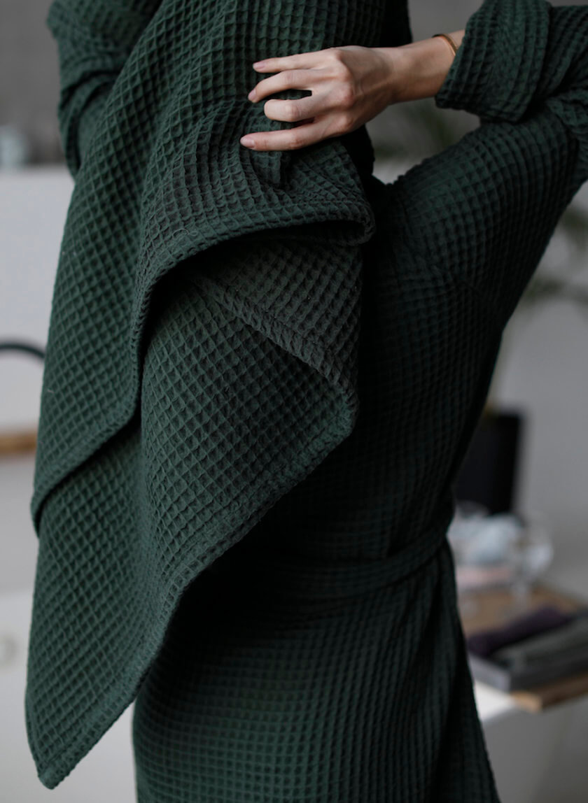 Хлопковый халат Rich green HMME_CW10-018487R, фото 1 - в интернет магазине KAPSULA