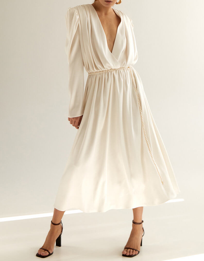 Платье с жемчужным поясом KLSV_AKxDS_FW_2021_36, фото 1 - в интернет магазине KAPSULA