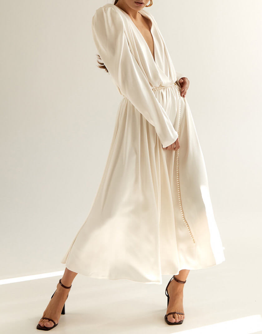 Платье с жемчужным поясом KLSV_AKxDS_FW_2021_36, фото 1 - в интернет магазине KAPSULA