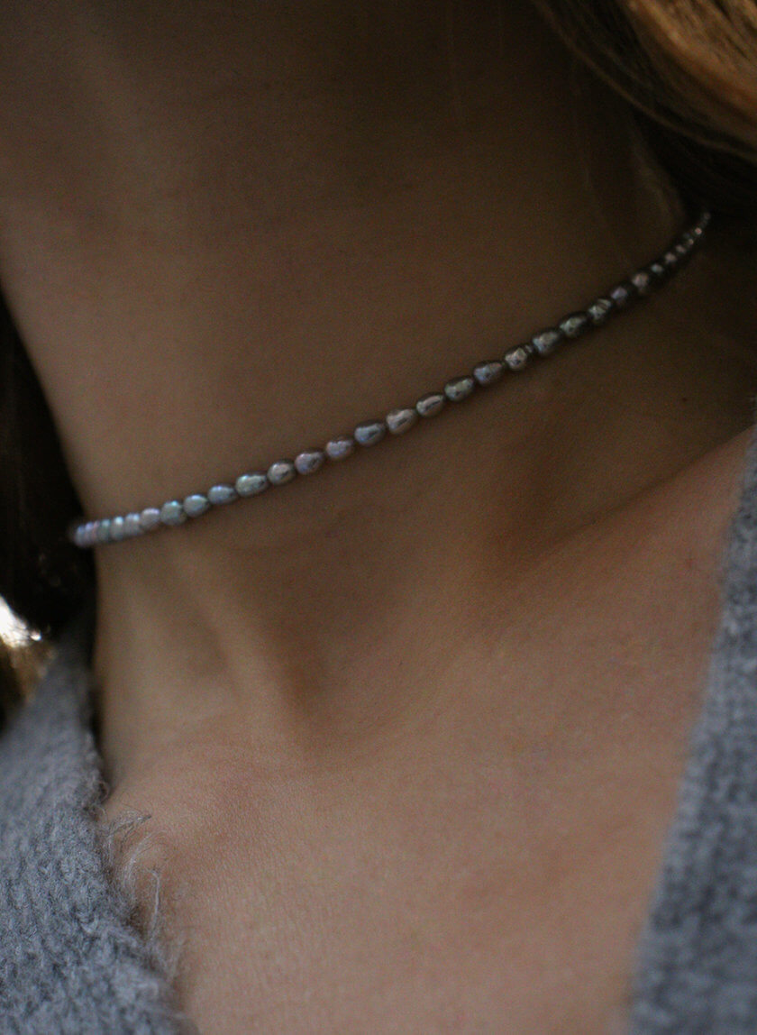 Чокер із сріблястих перлів SLSR_SSN_028, фото 1 - в интернет магазине KAPSULA