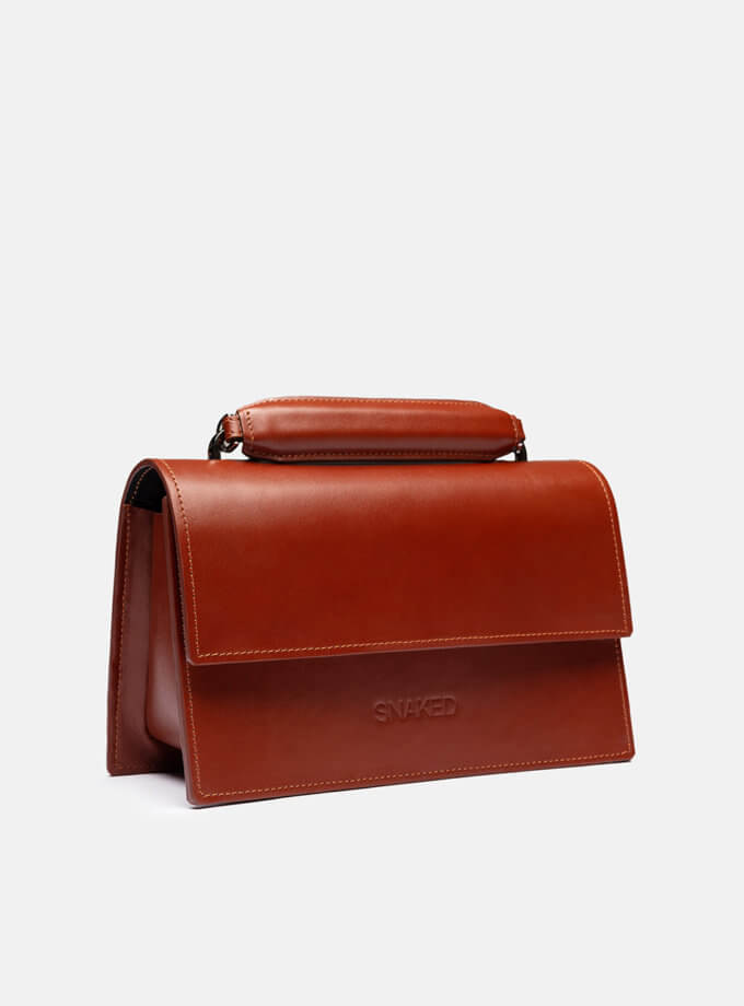 Кожаная сумка Joy Bag in Cognac SNKD_P0118S, фото 1 - в интернет магазине KAPSULA