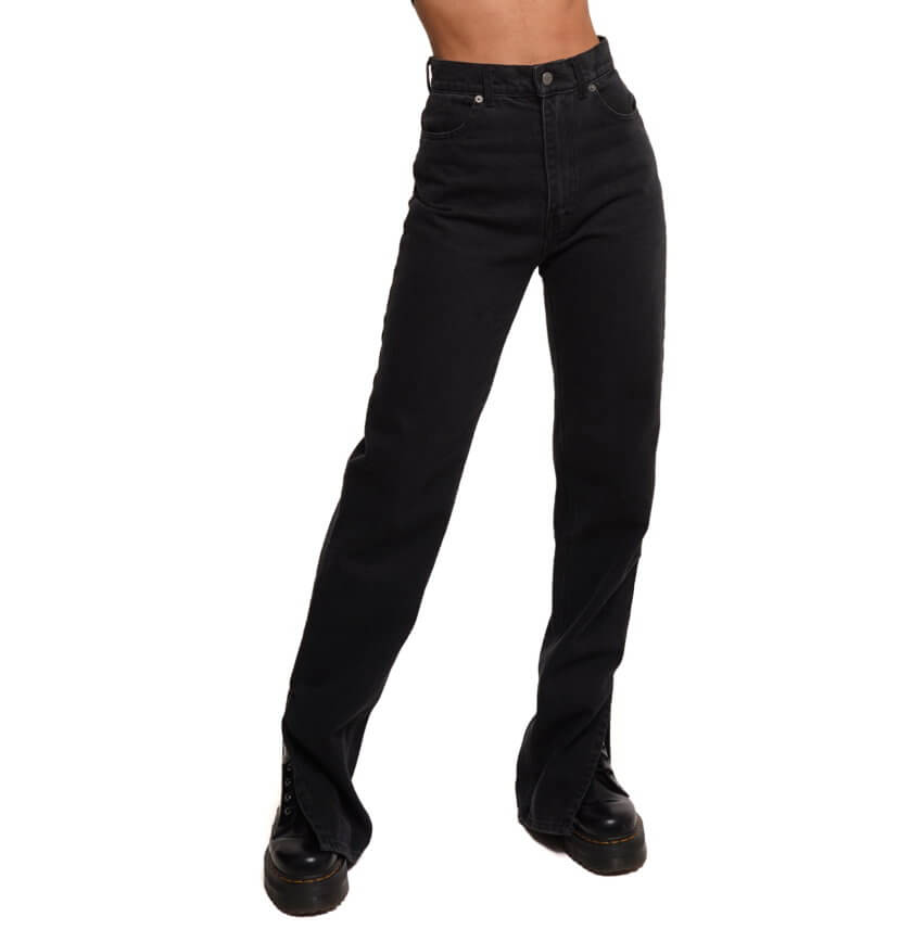 Хлопковые джинсы с разрезами WNDM_sp21-jnswr-black, фото 1 - в интернет магазине KAPSULA