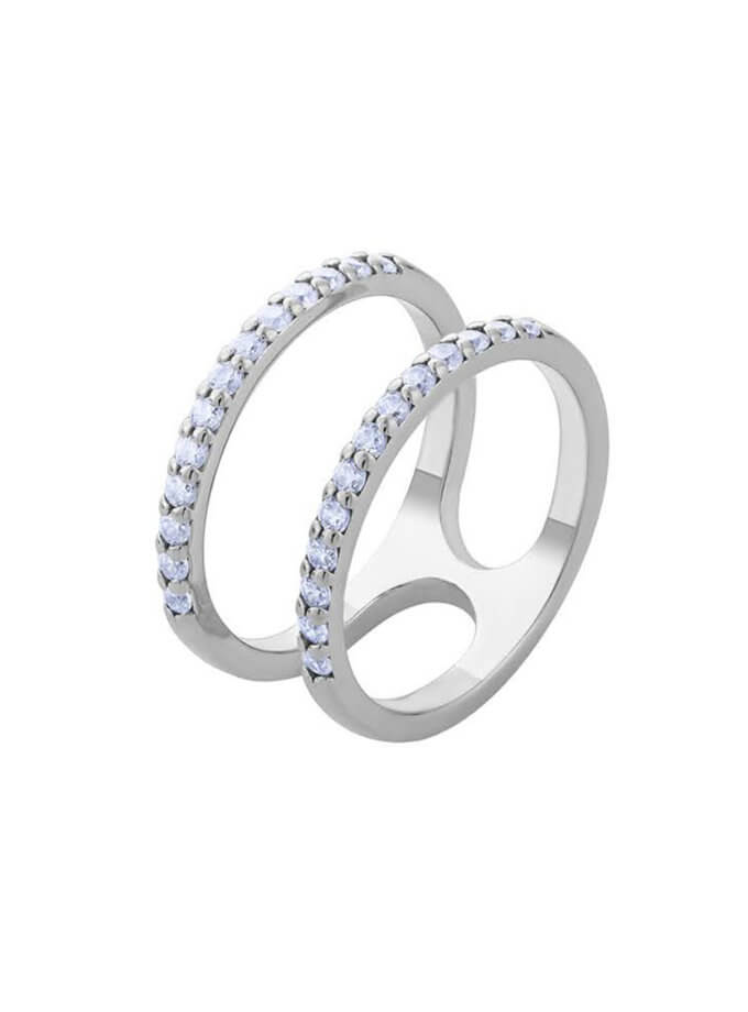Серебряное кольцо с фианитами BRND_R6610129, фото 1 - в интернет магазине KAPSULA