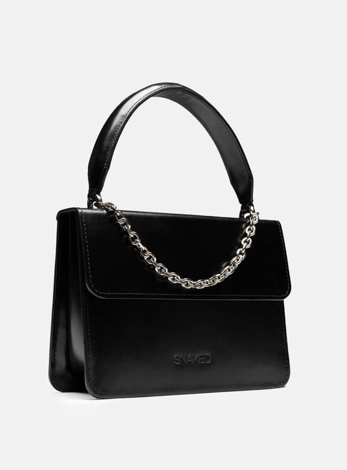 Кожаная сумка Boy Bag black gloss SNKD_P0100S, фото 1 - в интернет магазине KAPSULA