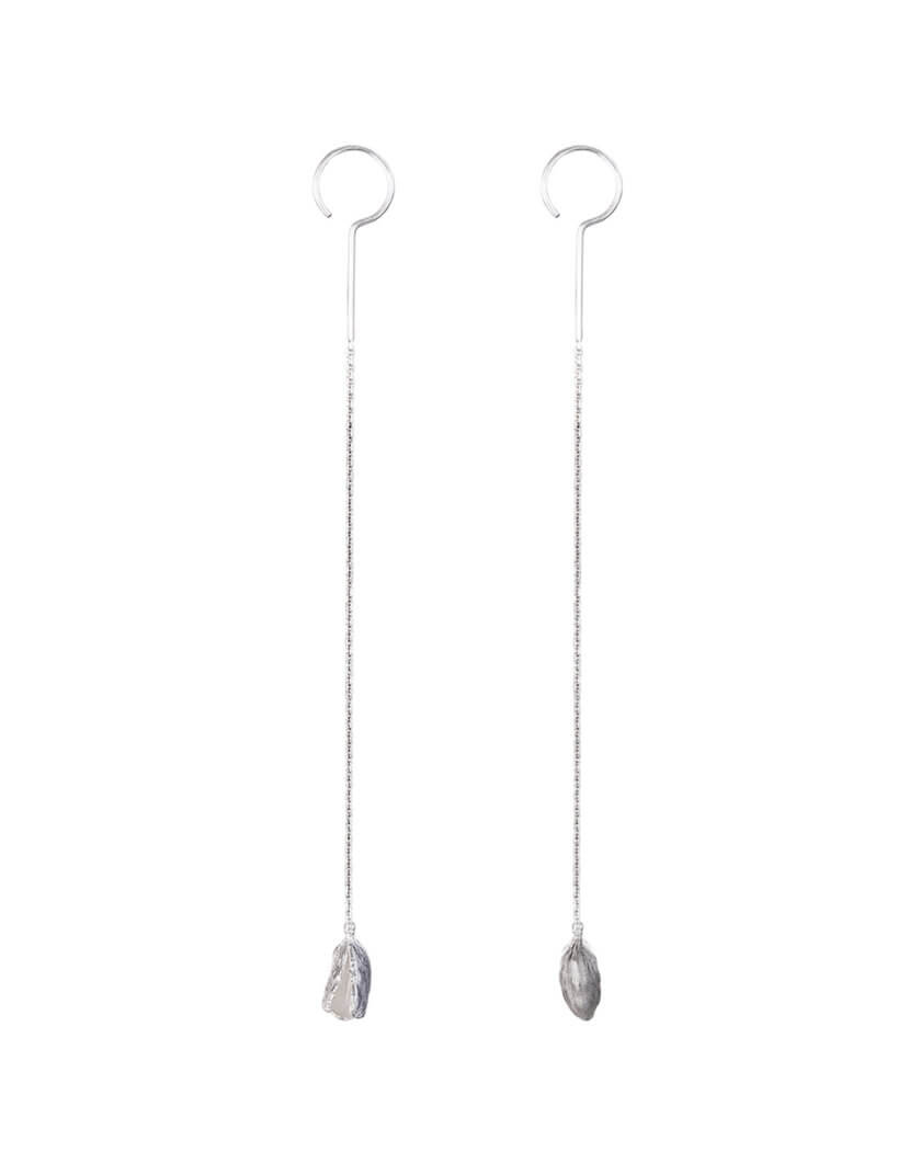 Довгі сережки Кардамон із срібла LGV_kardamome_004, фото 1 - в интернет магазине KAPSULA
