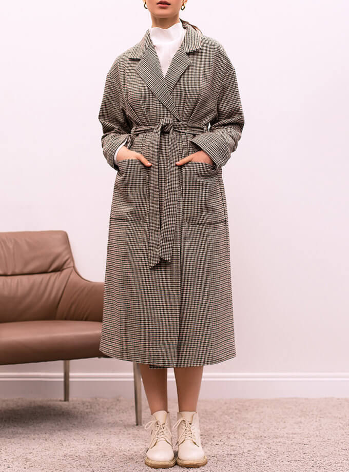 Пальто міді з накладними кишенями AY_3356, фото 1 - в интернет магазине KAPSULA