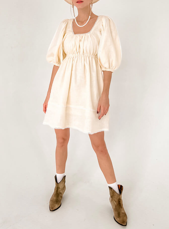 Льняное платье мини SHE_linendress_mini, фото 1 - в интернет магазине KAPSULA