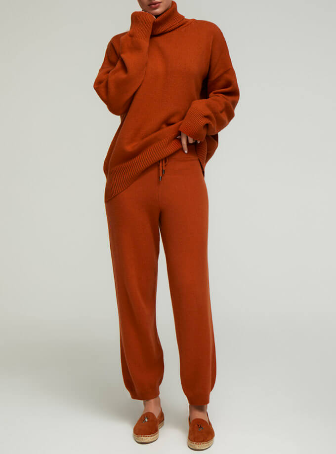 Брюки из кашемира CHLT_Loano-pants-orange, фото 1 - в интернет магазине KAPSULA
