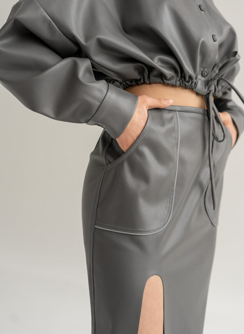 Коротка куртка з еко-шкіри SE_SE21SkrtPnsG, фото 1 - в интернет магазине KAPSULA