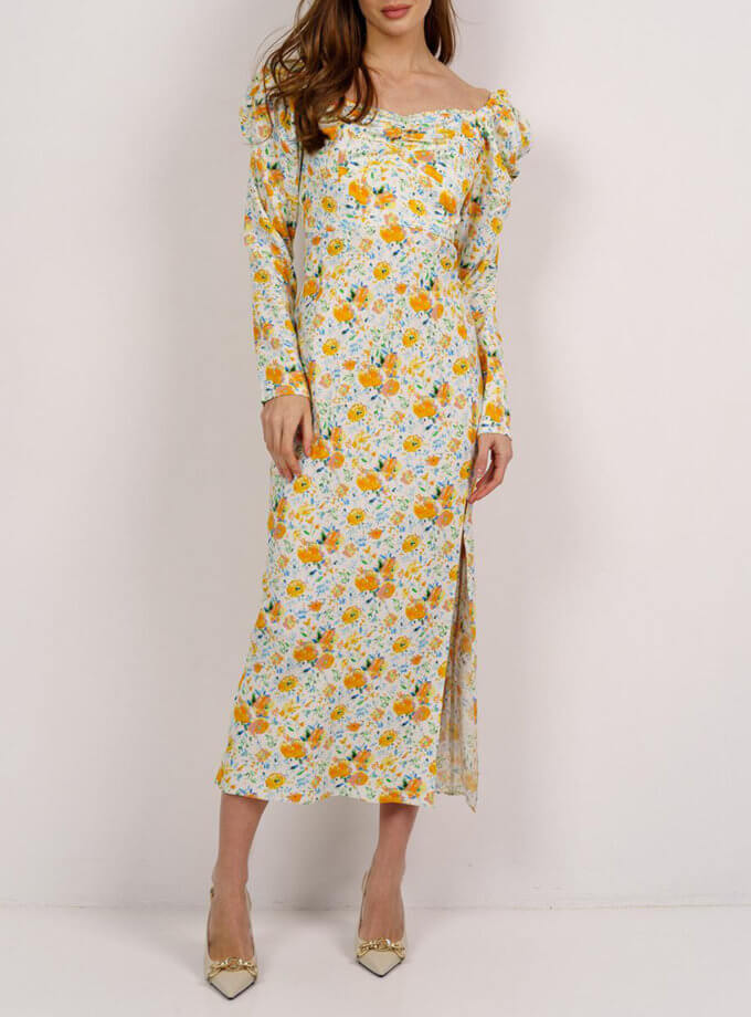 Платье миди с разрезом Rebecca MC_MY6122, фото 1 - в интернет магазине KAPSULA