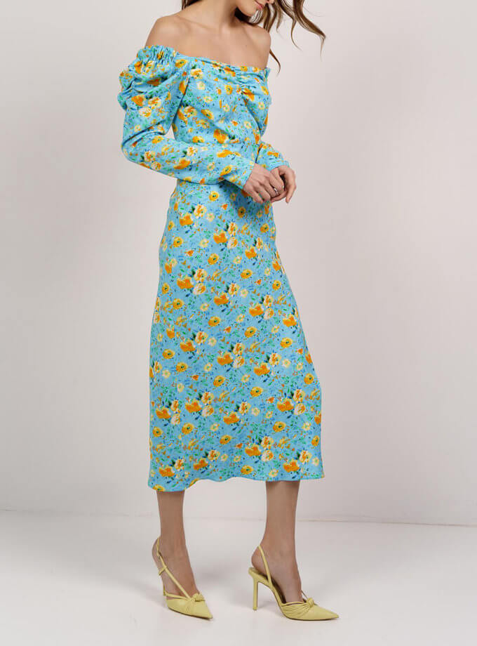 Платье миди с разрезом Rebecca MC_MY6222, фото 1 - в интернет магазине KAPSULA