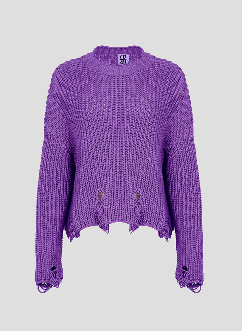 Фиолетовый свитер KNIT_50018, фото 1 - в интернет магазине KAPSULA