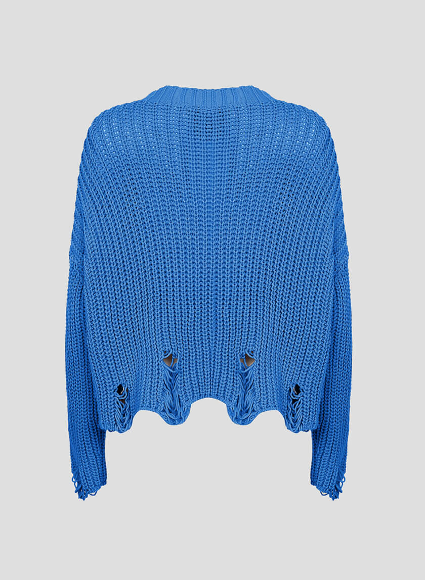 Синий свитер 0202_50016, фото 1 - в интернет магазине KAPSULA